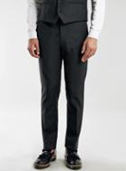 Topman Mens Black Premium Wool Blend Skinny Suit Pants