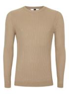 Topman Mens Camel Ribbed Muscle Fit Sweater