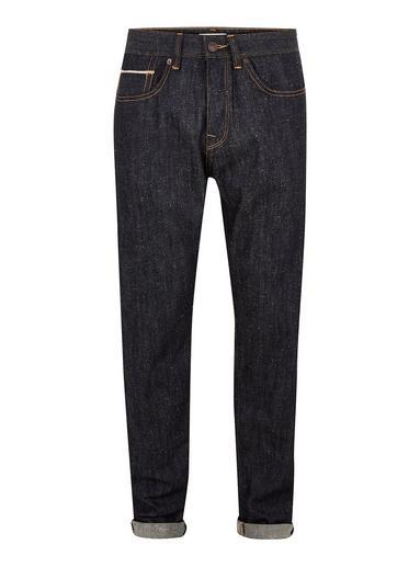 Topman Mens Selected Homme Tapered Selvedge Navy Jeans