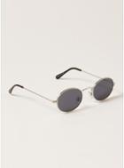 Topman Mens Silver And Black Oval Sunglasses