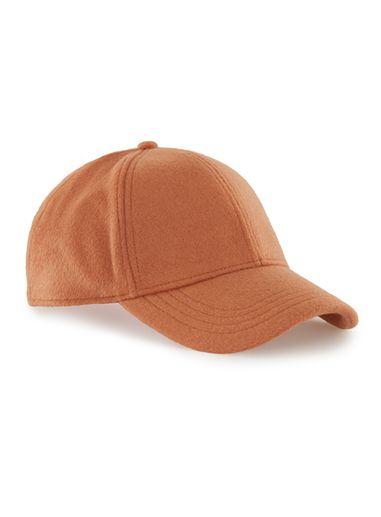 Topman Mens Orange Wool Blend Snapback Cap