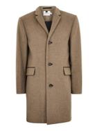 Topman Mens Brown Oat Oversized Overcoat With Wool