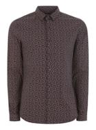 Topman Mens Navy Paisley Dot Muscle Fit Shirt