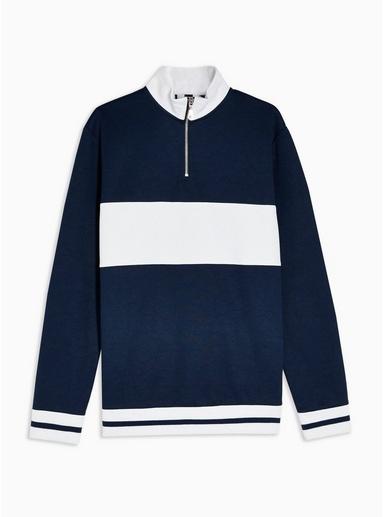 Topman Mens Brown Navy Tipping Track Top