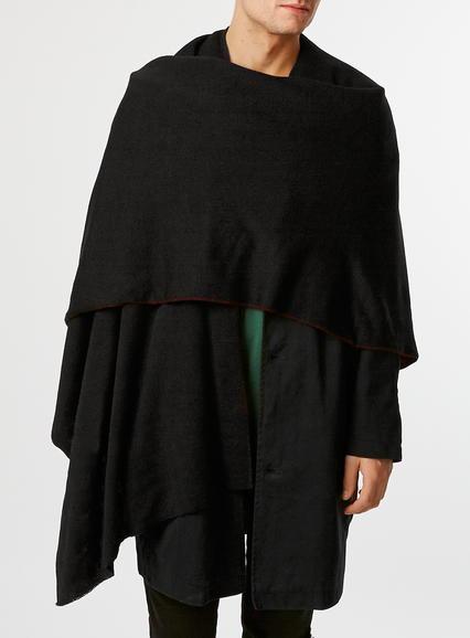 Topman Mens Red Burgundy Black Double Face Cape