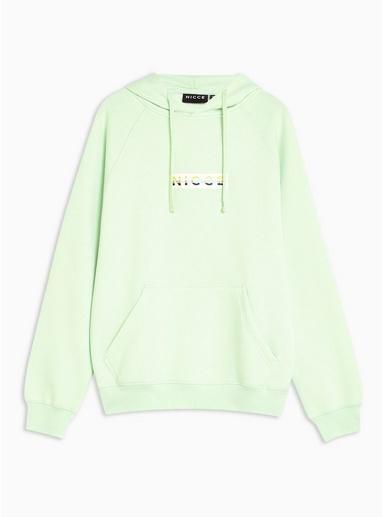 Nicce Mens Green Nicce Mint Chest Logo Hoodie