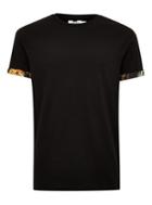 Topman Mens Black Baroque Roll Sleeve T-shirt