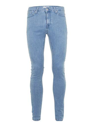 Topman Mens Powder Blue Super Spray On Skinny Jeans