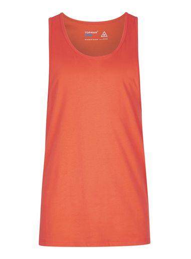 Topman Mens Red Orange Slim Fit Tank