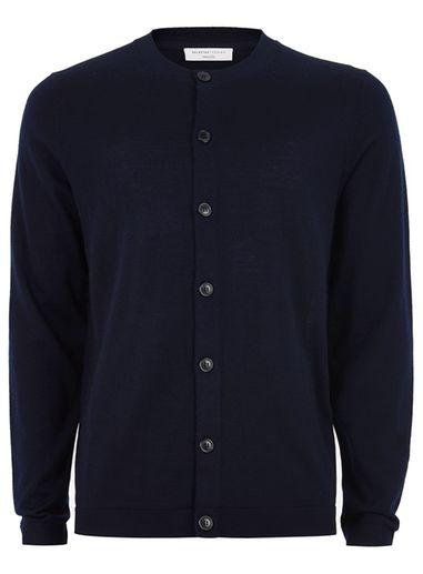 Topman Mens Selected Homme Navy 'cam' Cardigan