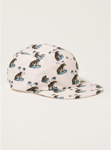 Topman Mens Pink Leopard Print 5 Panel Cap