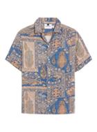 Topman Mens Blue And Pink Paisley Revere Shirt
