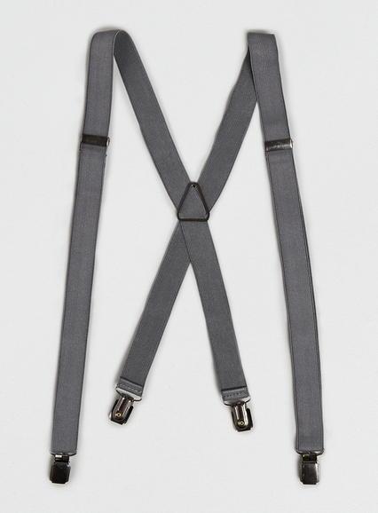 Topman Mens Grey Skinny Suspenders