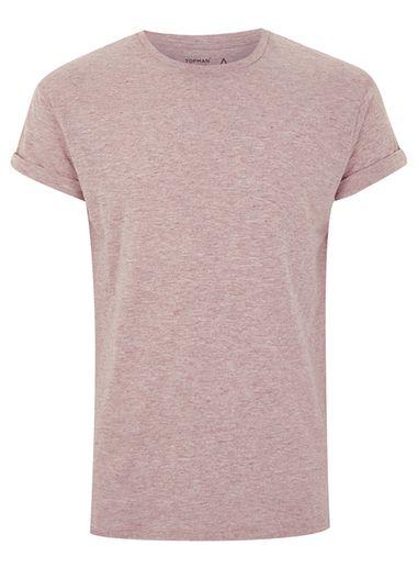 Topman Mens Orange Light Red Slub Muscle Roller T-shirt