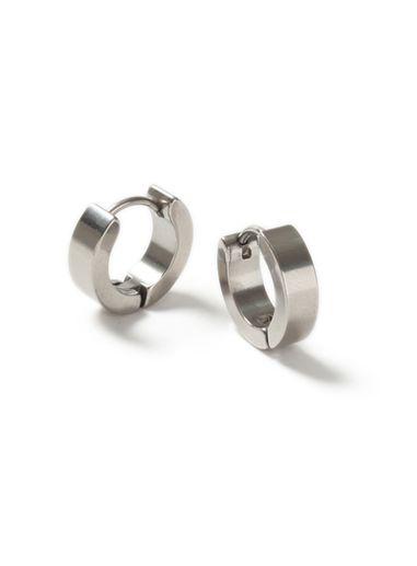 Topman Mens Silver Stainless Steel Hoop Earrings*