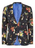 Topman Mens Multi Floral Printed Skinny Blazer