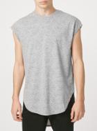 Topman Mens Grey Burnout Cap Sleeve T-shirt