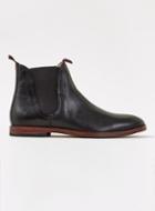 Topman Mens Hudson Black Leather Chelsea Boots