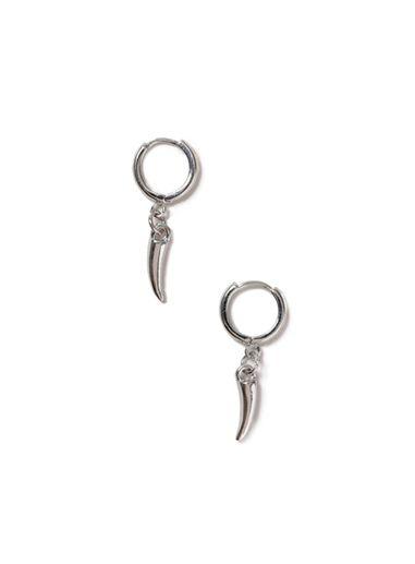 Topman Mens Silver Tusk Drop Earrings*