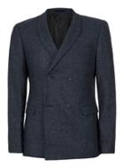 Topman Mens Blue Navy Textured Double Breasted Skinny Fit Blazer