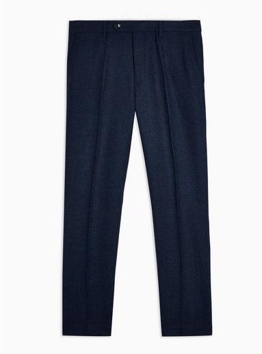 Topman Mens Heritage Blue Herringbone Skinny Fit Suit Pants