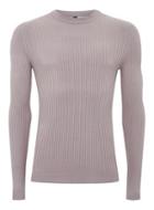 Topman Mens Purple Lilac Muscle Ribbed Sweater