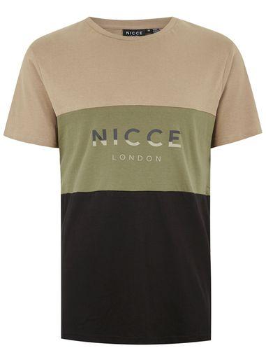 Topman Mens Stone Nicce Triple Panel T-shirt