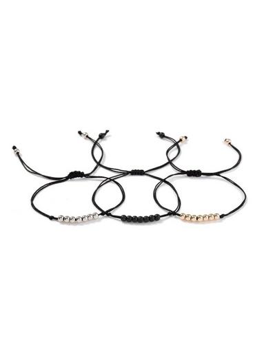Topman Mens Black Bead Bracelet Pack*