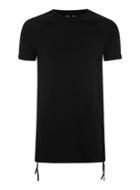 Topman Mens Grey Black Side Tie Muscle Longline T-shirt