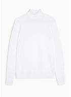 Topman Mens White Turtle Neck Knitted Sweater