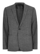Topman Mens Mid Grey Charcoal Tonal Check Skinny Suit Jacket