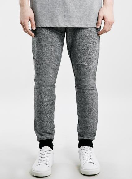 Topman Mens Black/white Textured Super Skinny Joggers