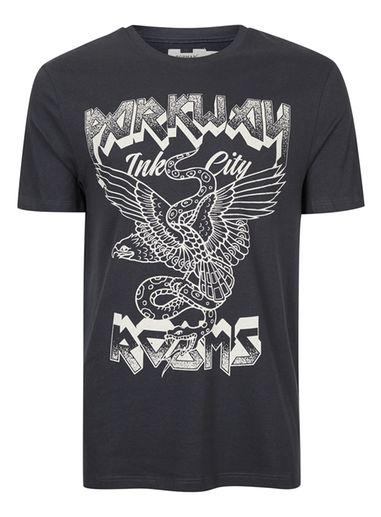 Topman Mens Grey Band T-shirt