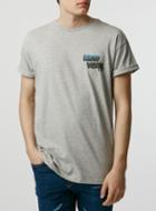 Topman Mens Grey Greetings Print T-shirt