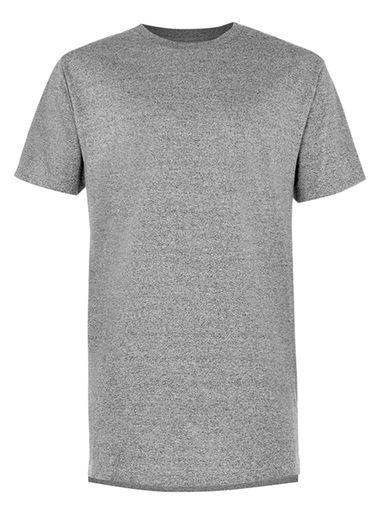 Topman Mens Grey Salt And Pepper Step Hem Longline T-shirt