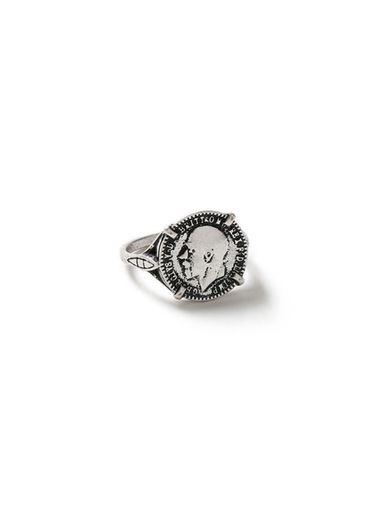 Topman Mens Silver Coin Ring*