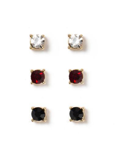 Topman Mens Gold Stone Earring 3 Pack*