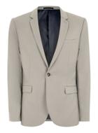 Topman Mens Brown Stone Twill Skinny Fit Suit Jacket