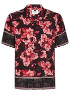 Topman Mens Multi Red Tropical Floral Palm Print Short Sleeve Shirt