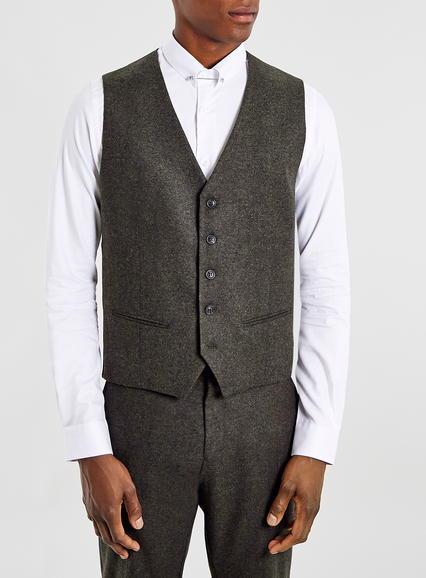 Topman Mens Selected Homme Brown Vest