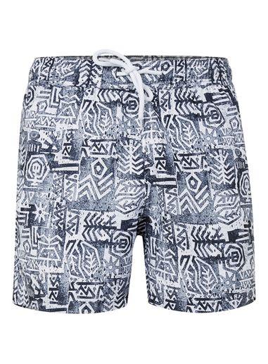 Topman Mens Black And White Cartoon Shape Print Swim Shorts