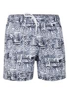 Topman Mens Black And White Cartoon Shape Print Swim Shorts