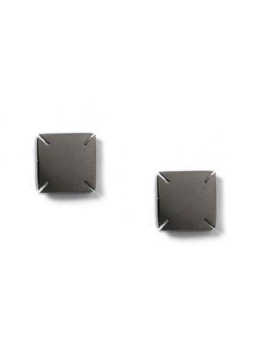 Topman Mens Grey Silver Look Square Stud Earrings*