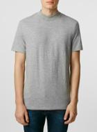 Topman Mens Mid Grey Grey Turtle Neck Slim T-shirt