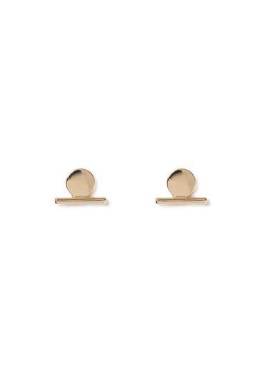 Topman Mens Gold Silver Stick Disc Stud Earrings*