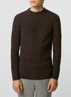 Topman Mens Red Selected Homme Brown Knitted Sweater