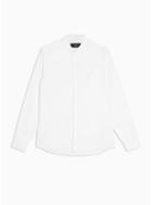 Topman Mens White Textured Embroidered Slim Shirt