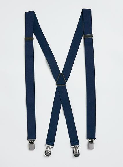 Topman Mens Blue Navy Skinny Suspenders