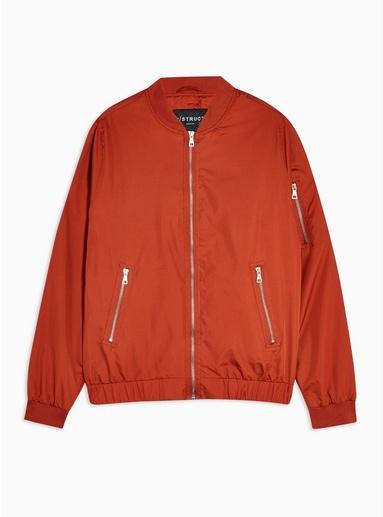 Topman Mens Brown Rust Bomber Jacket