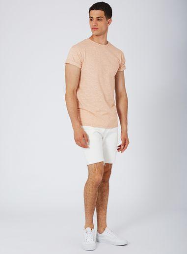 Topman Mens Light Brown Textured Roller T-shirt